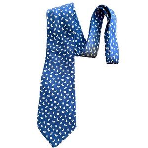 Salvatore Ferragamo Silk Necktie Navy with Butterfly‎ Pattern Tie
